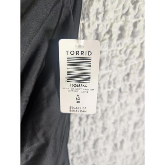 Torrid WOMENS SIZE 6 6X Swim Skirt Ruffle Ruched Black Mermaid‎ - Picture 2 of 7